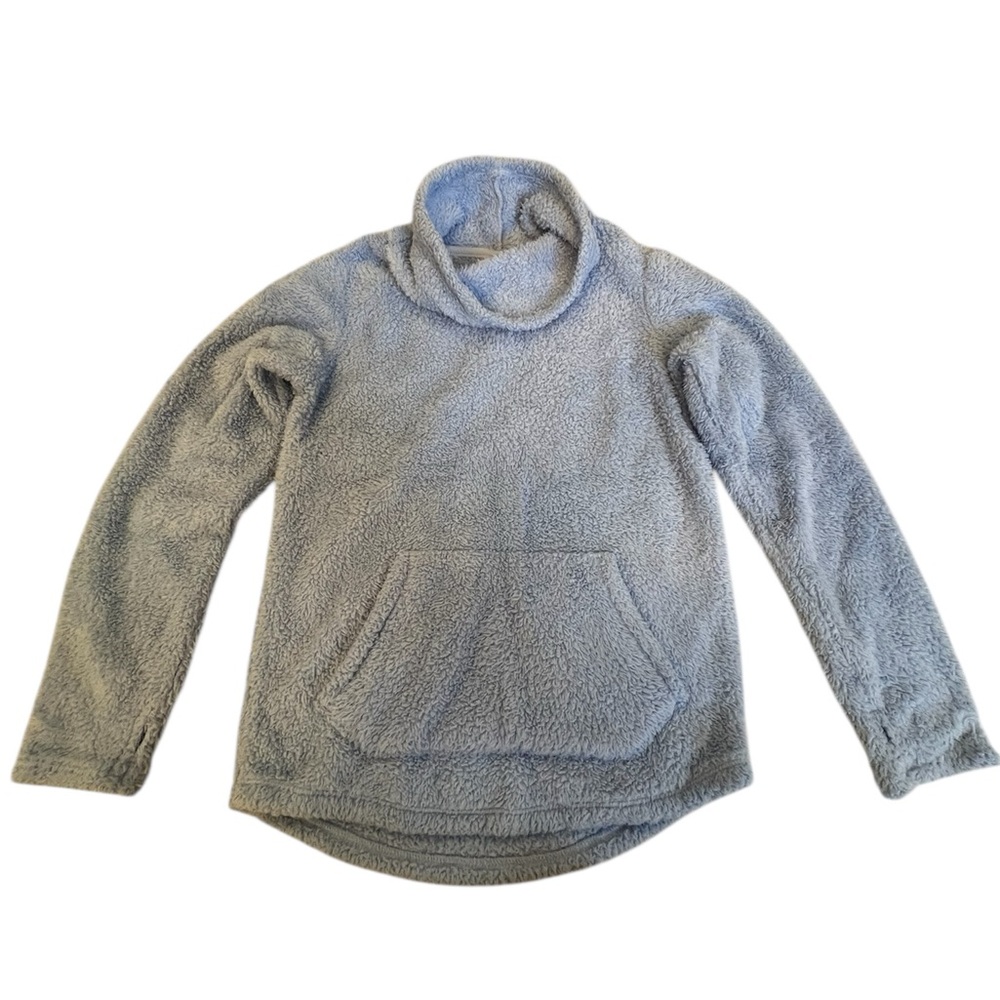 ✨5/$25 CHAMPION PULLOVER Girls Size L 12-14 Polyester FUZZY Sweater Light Blue
